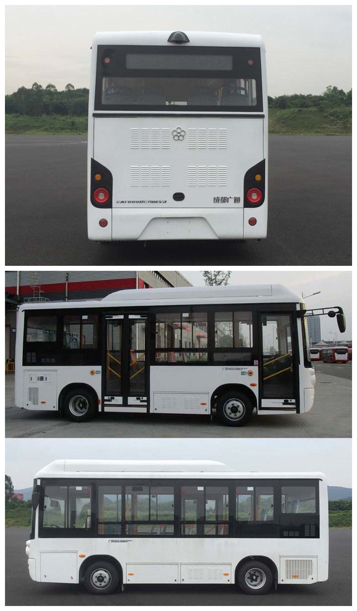 广通牌cat6690crbev3纯电动城市客车